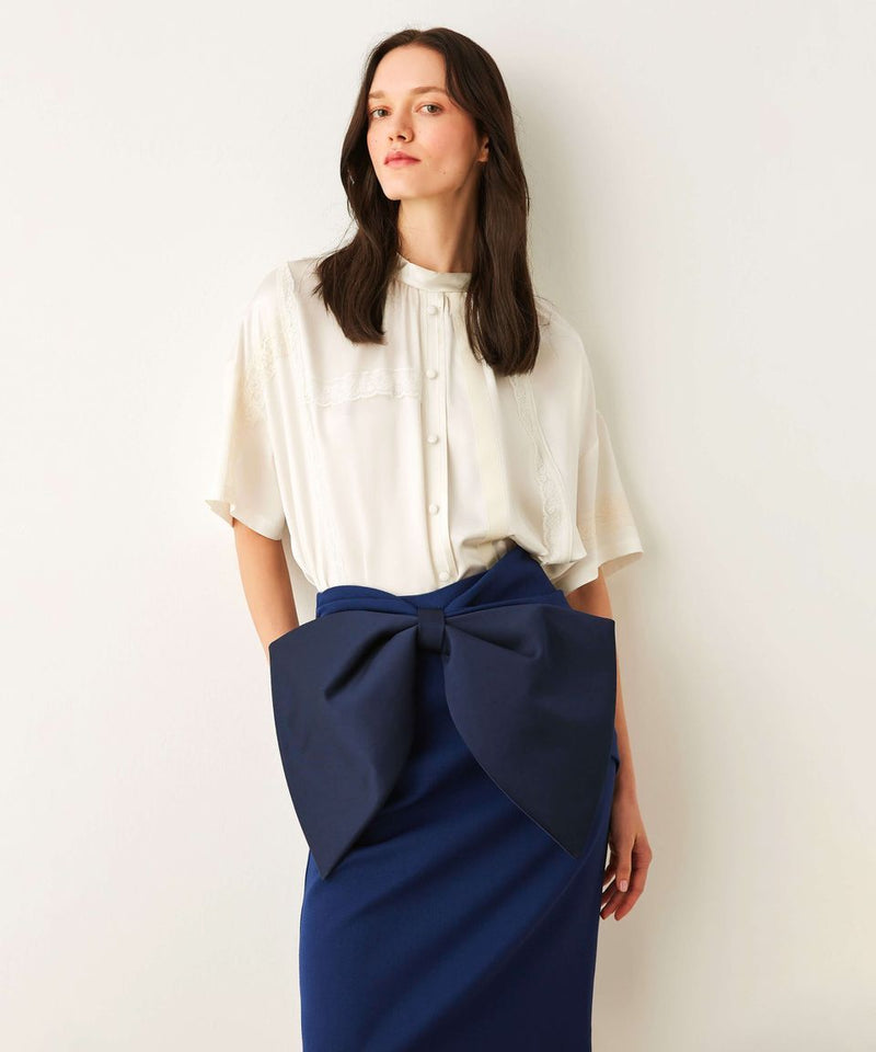 Machka Bow Detail Skirt  Navy