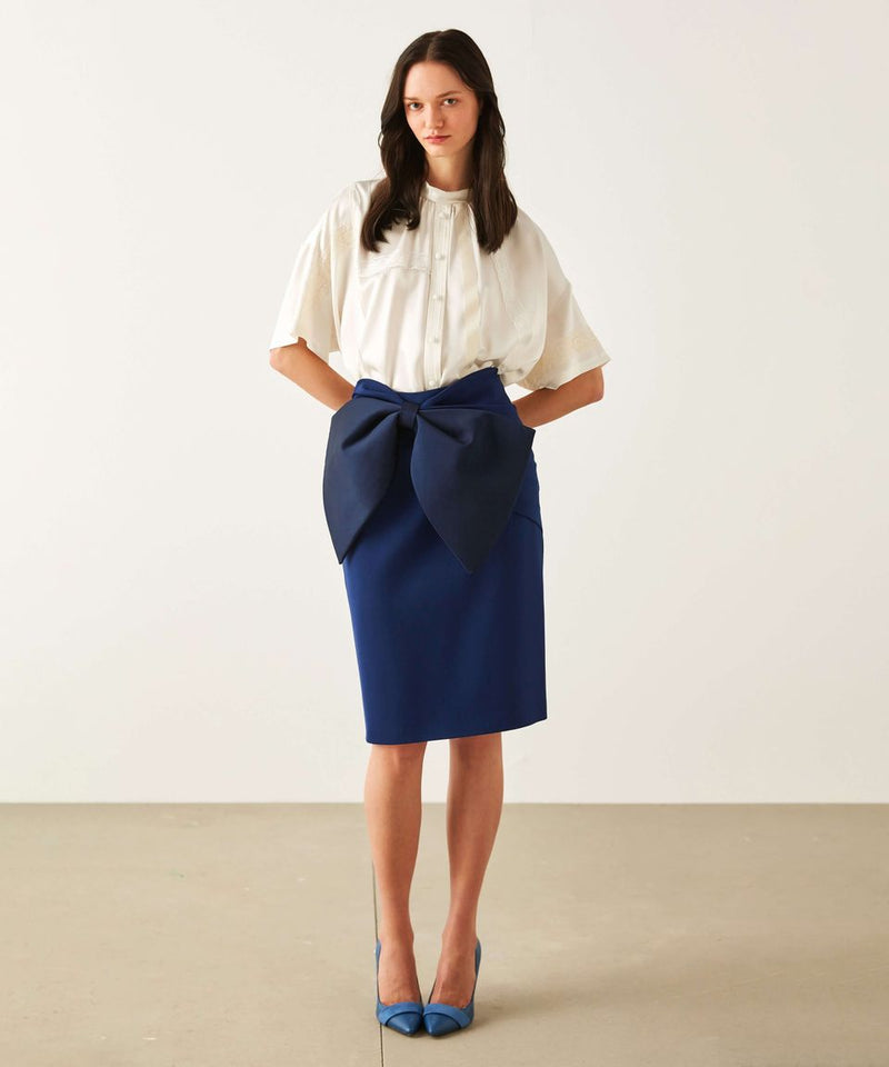 Machka Bow Detail Skirt  Navy
