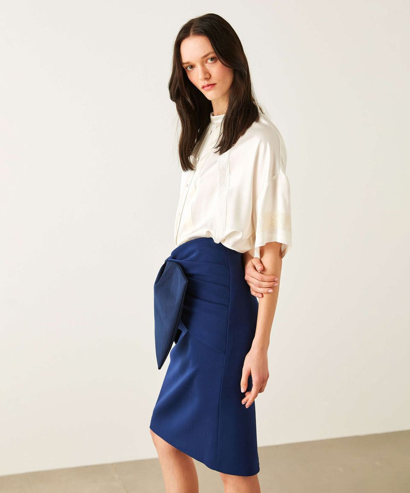 Machka Bow Detail Skirt  Navy