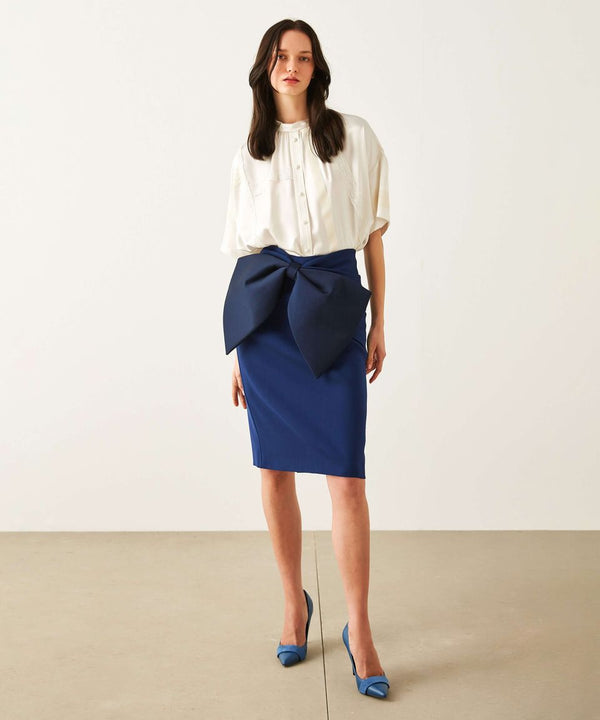 Machka Bow Detail Skirt  Navy