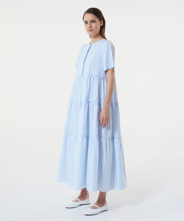 Machka Striped Pattern Dress Blue