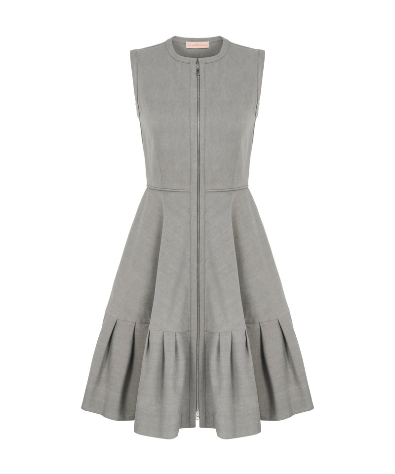 Machka Denim Zip Up Dress Grey