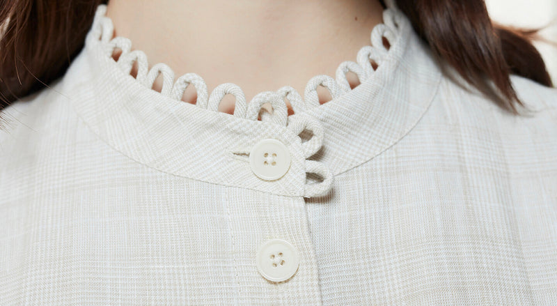Machka Collar-Detail Dress Beige