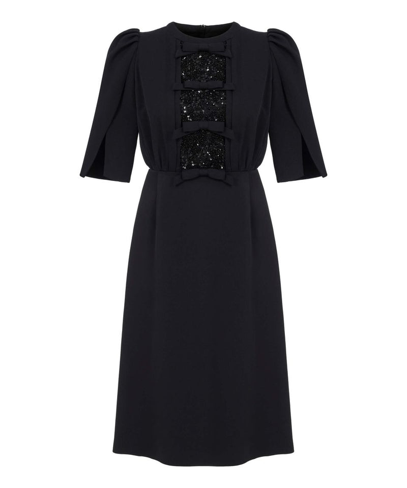 Machka Sleeve Detail Embellished Dress Black