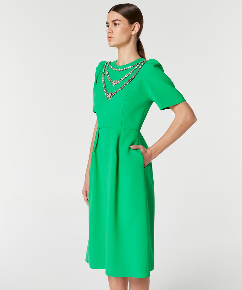 Machka Jewel Neck Midi Dress Green