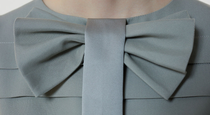 Machka Bow Detail Mini Dress Stone