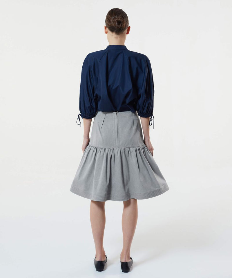 Machka Denim Button Detail Skirt Grey