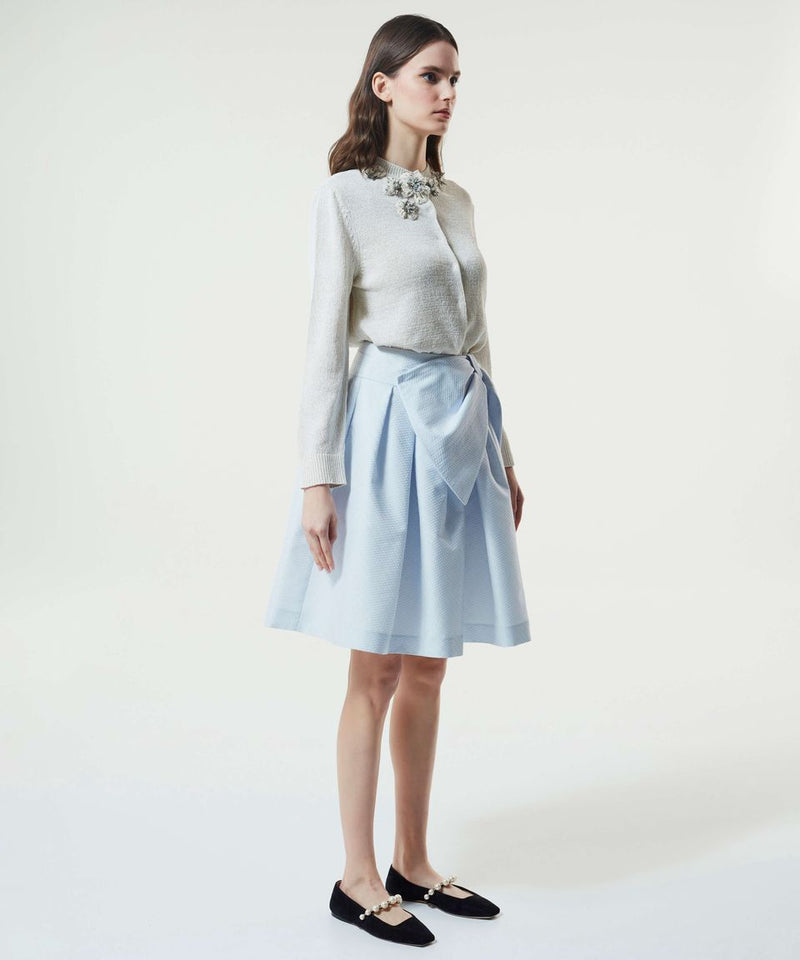 Machka Bow Detail Skirt Ice Blue