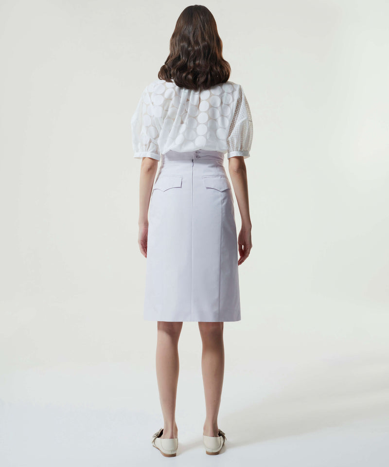 Machka Front-Pleat Detail Skirt Lilac