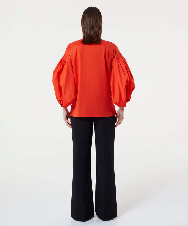 Machka Balloon Sleeve Poplin Shirt Orange