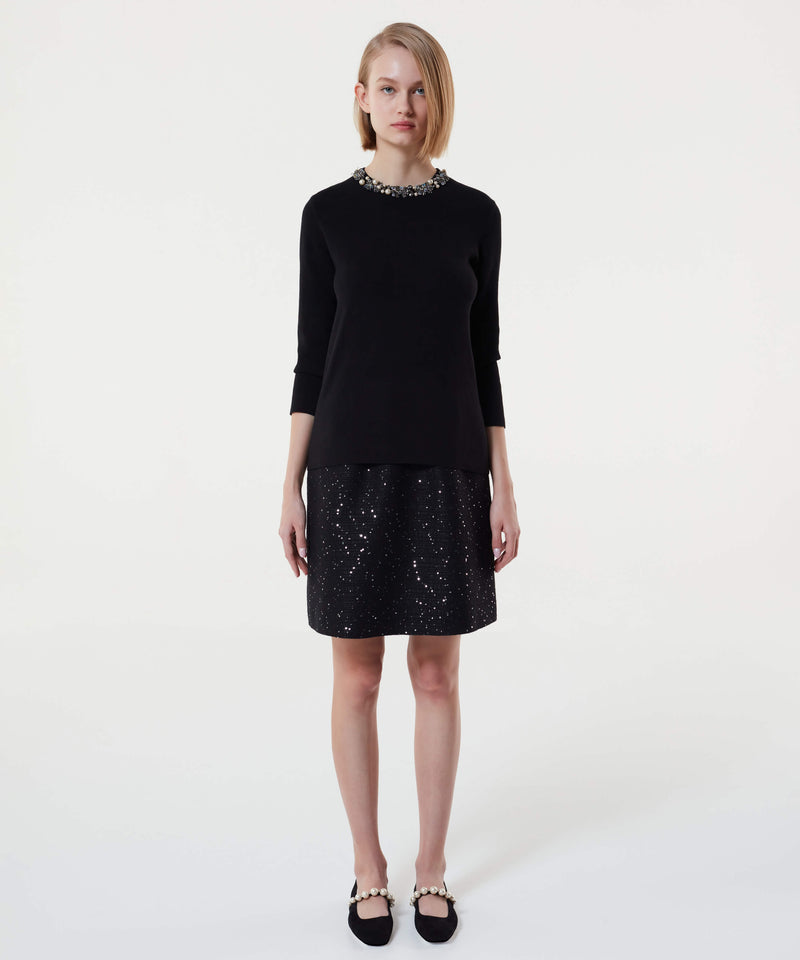 Machka Stone-Embroidered Knitwear Black