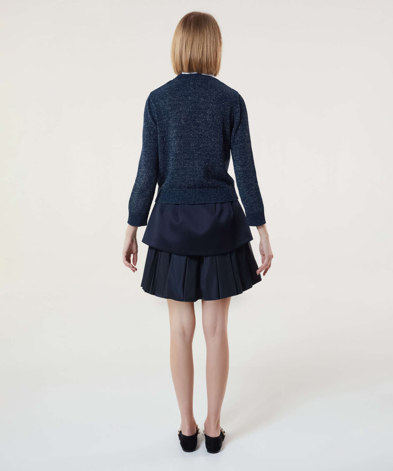 Machka Silvery Knitted Cardigan Navy