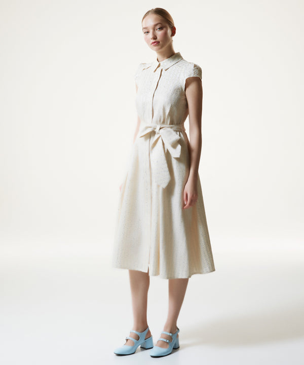 Machka Sequin-Embellished Shirt Dress Off White