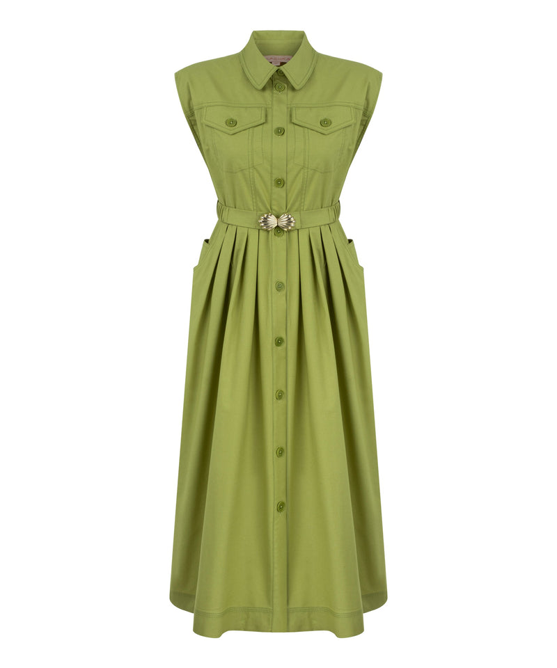 Machka Shirt Dress With Belt Accessories Olive