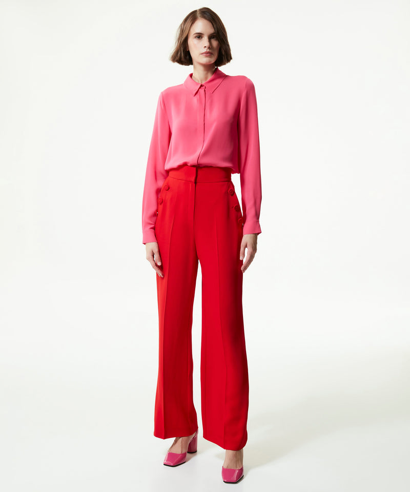 Machka Flowy Crepe Trousers Red