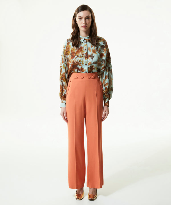 Machka High Waist Trousers With Button Accessories Salmon