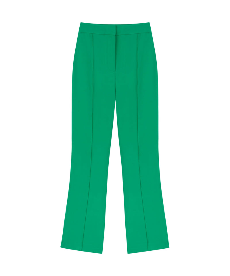 Machka Straight Fit Crepe Trousers Green