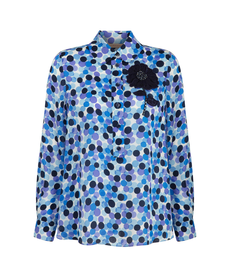 Machka Patterned Relaxed Fit Blouse Blue