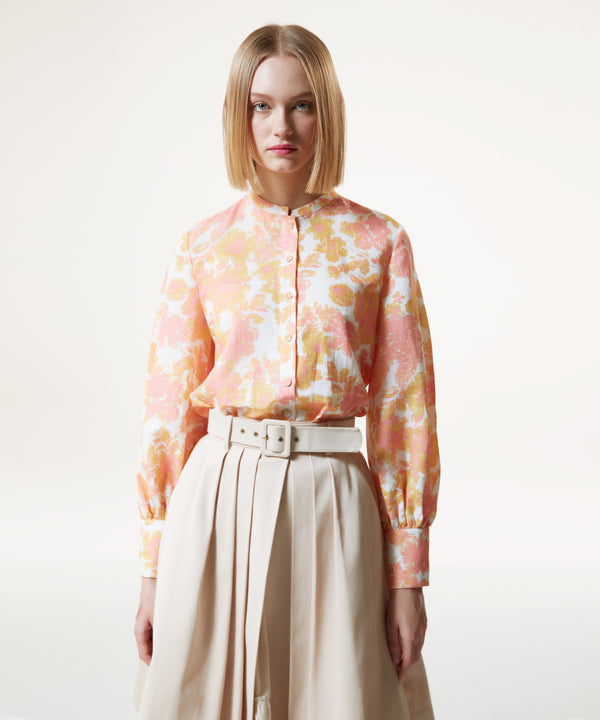 Machka Floral Print Collar Shirt Yellow