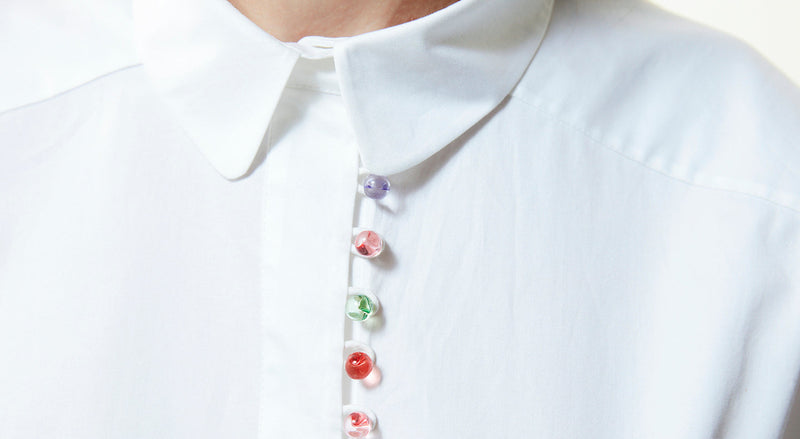 Machka Mixed-Color Button-Down Poplin Shirt White