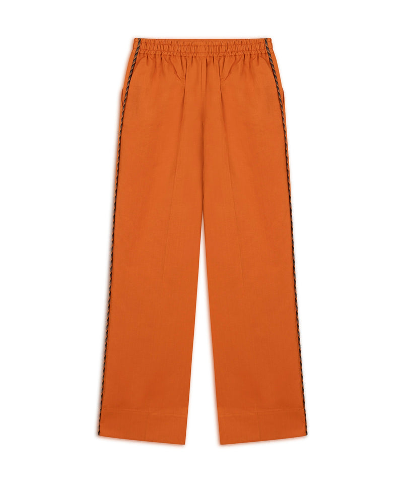 Machka Linen Blend Trousers Orange