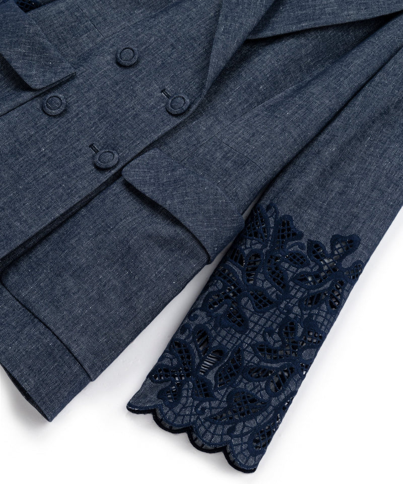 Machka Linen-Blend Jacket With Large Pockets Navy Blue