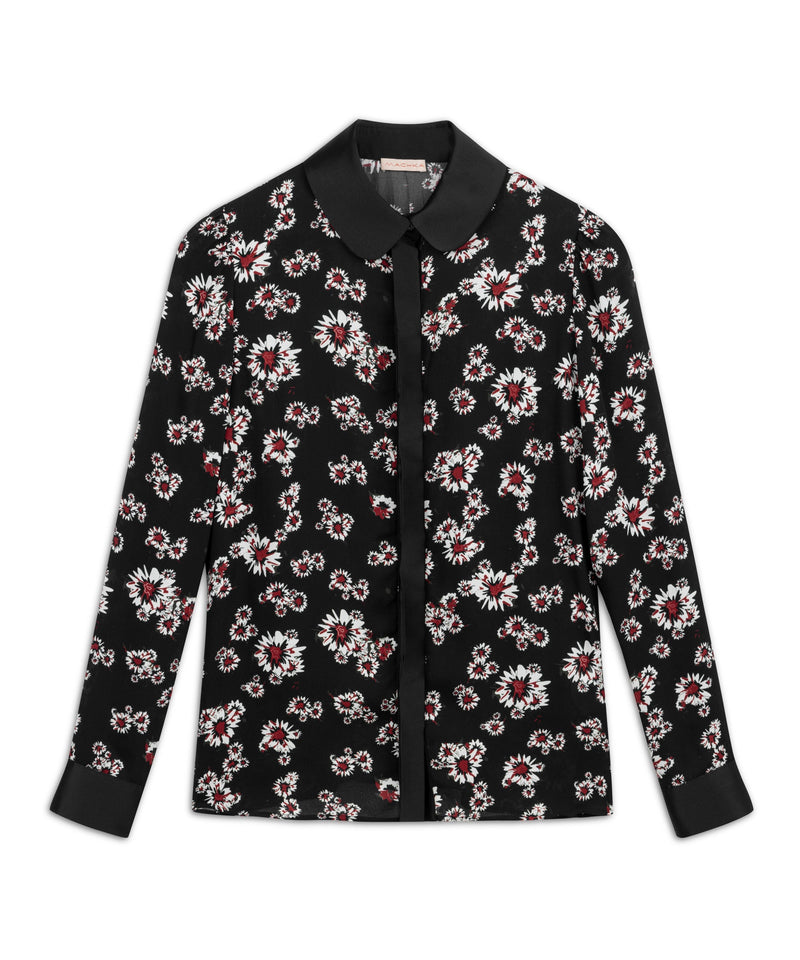 Machka Flower Pattern Shirt Black