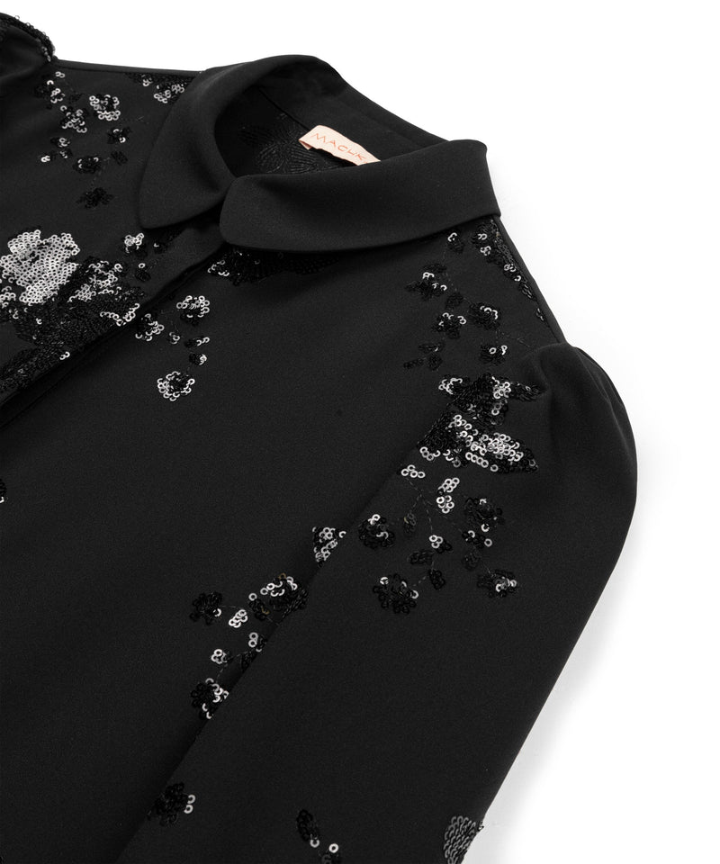 Machka Sequin Embroidered Shirt Black