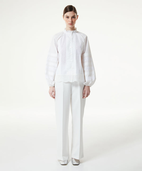 Machka Silk Blend Poplin Shirt White