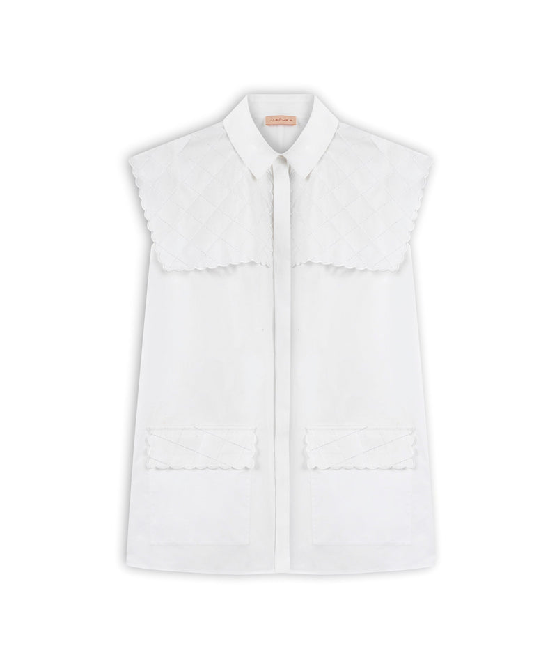 Machka Embroidered Poplin Shirt White