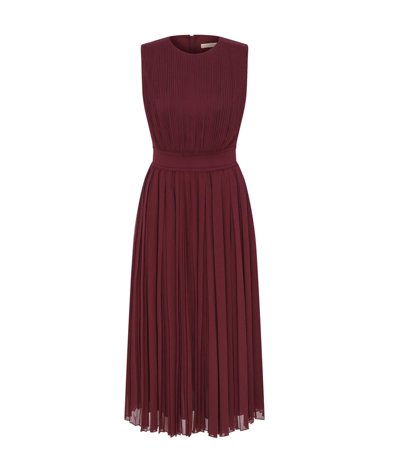 Machka Sleeveless Pleated Dress D.Purple