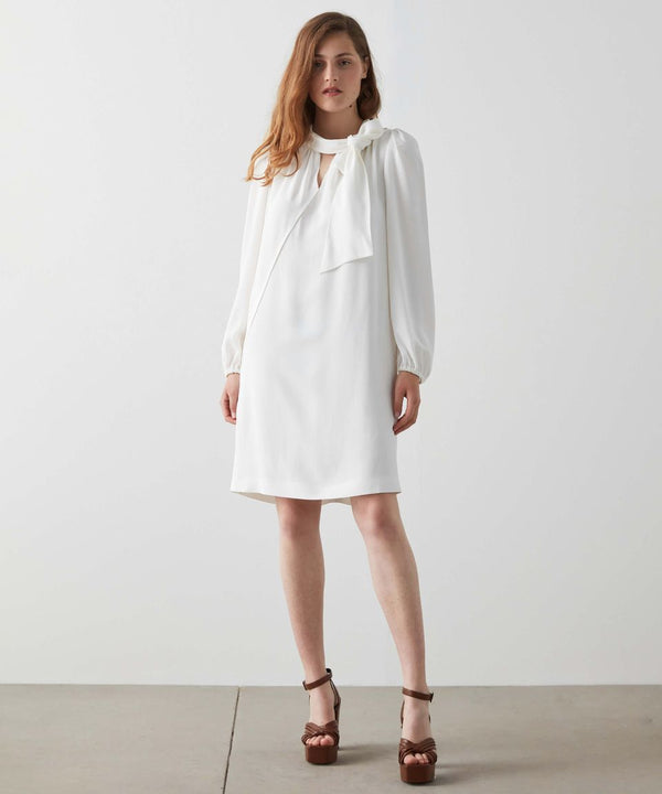 Machka Collar Detail Mini Dress Off White