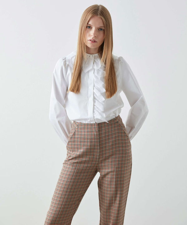 Machka Houndstooth Pattern Trouser Camel