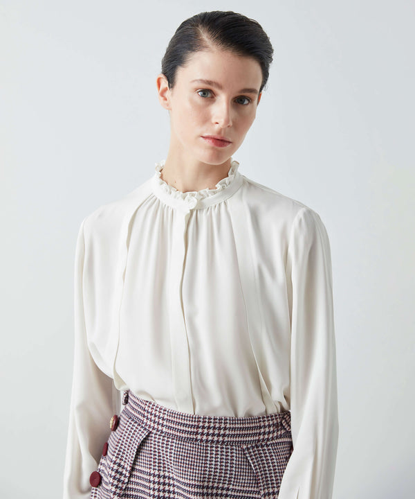 Machka Houndstooth Pattern Skirt Bordeaux