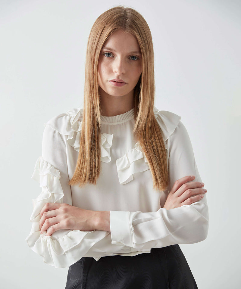 Machka Ruffle Detailed Blouse Off White