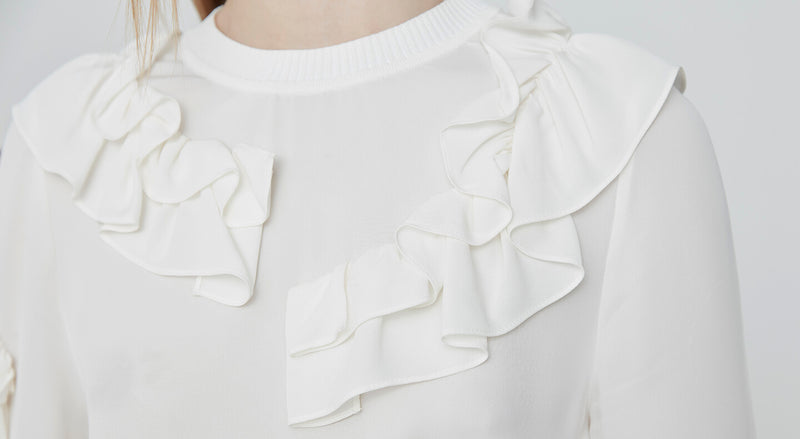 Machka Ruffle Detailed Blouse Off White