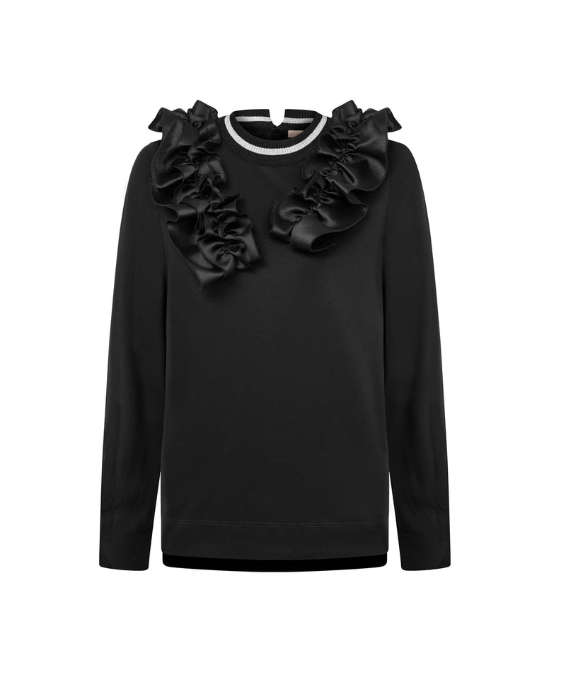 Machka Ruffle Detail Top Black