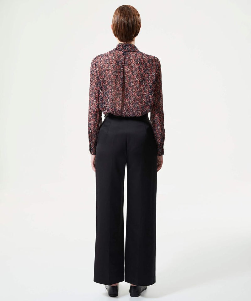 Machka Casual Trouser With Fixed Bow Black