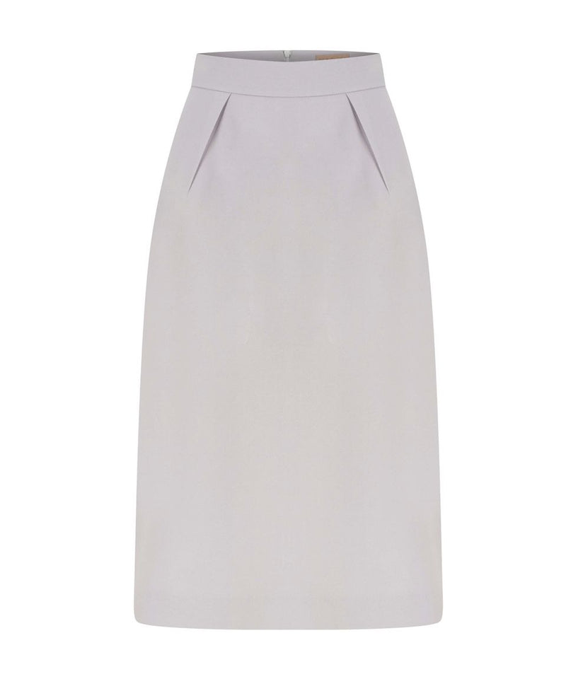 Machka Solid Pencil Skirt With Front Pleat L.Lilac