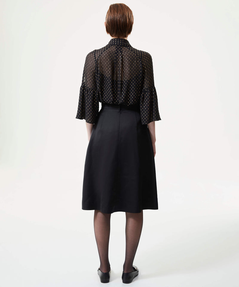 Machka Waist-Embellished Pleated Skirt Black