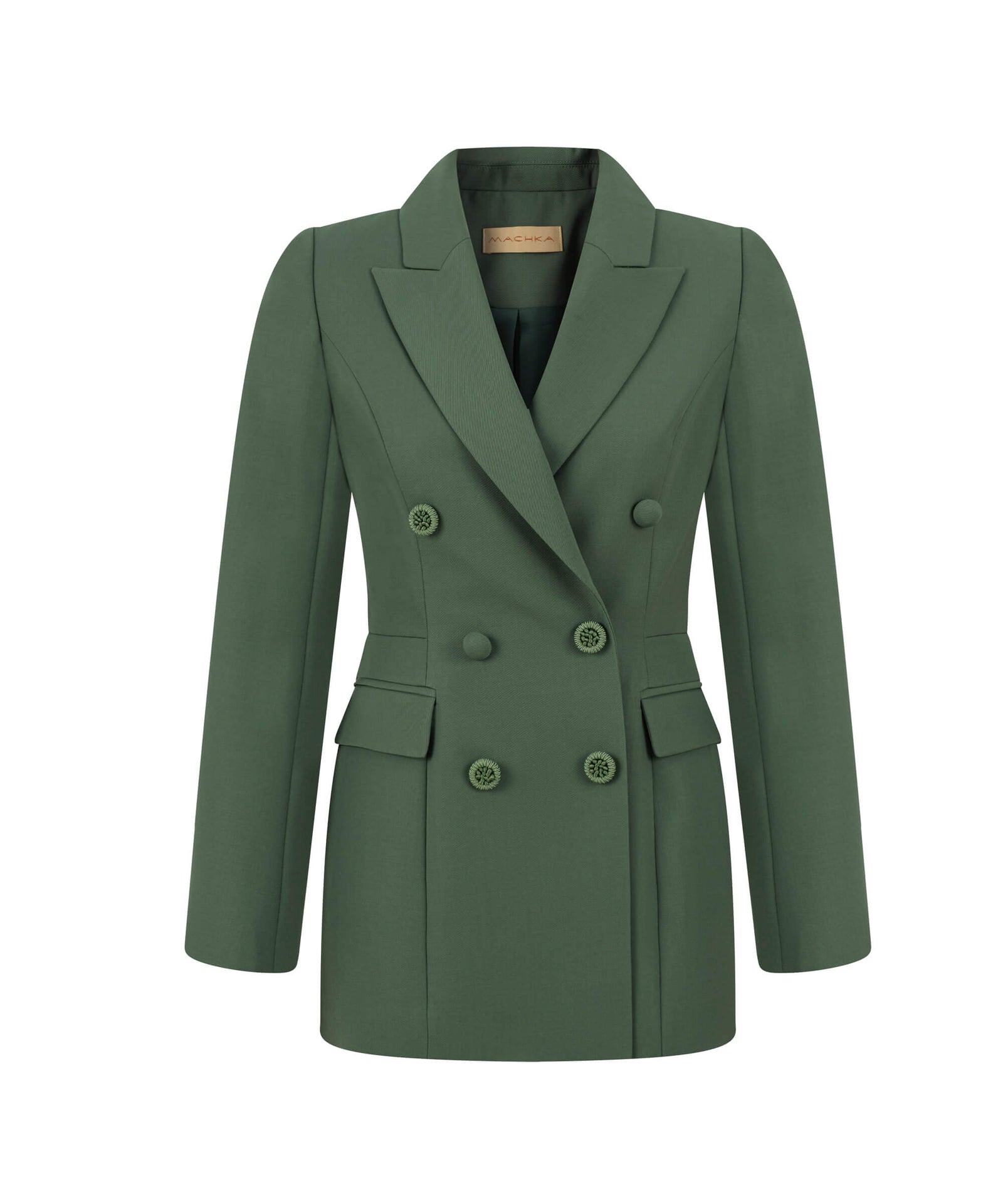 Machka Double-Breasted Jacket With Embellished Buttons Dark