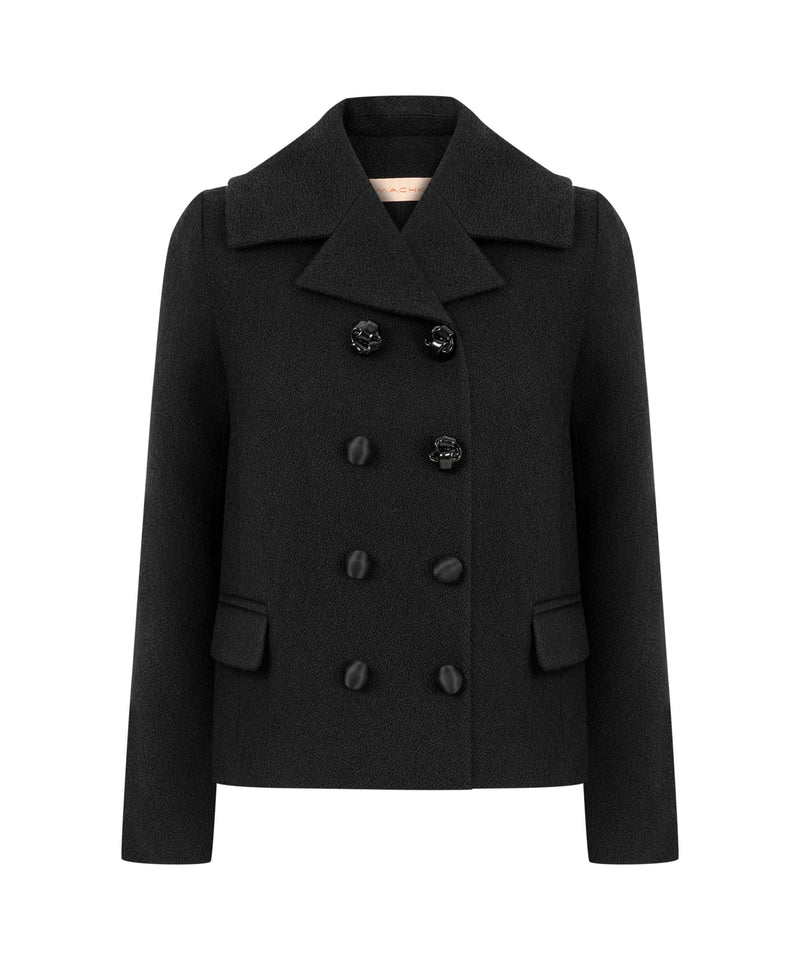 Machka Double Breasted Woolen Jacket Black