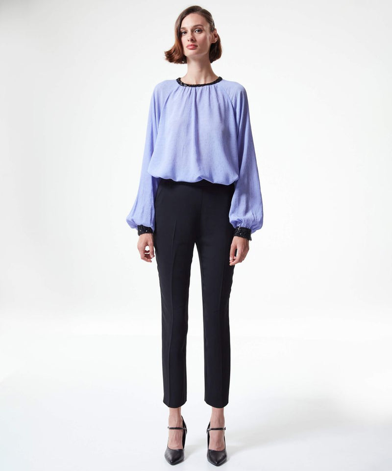 Machka Smart Solid Sequin Blouse Lilac