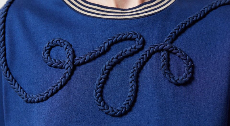 Machka Braided Cord Detail Solid Top Navy