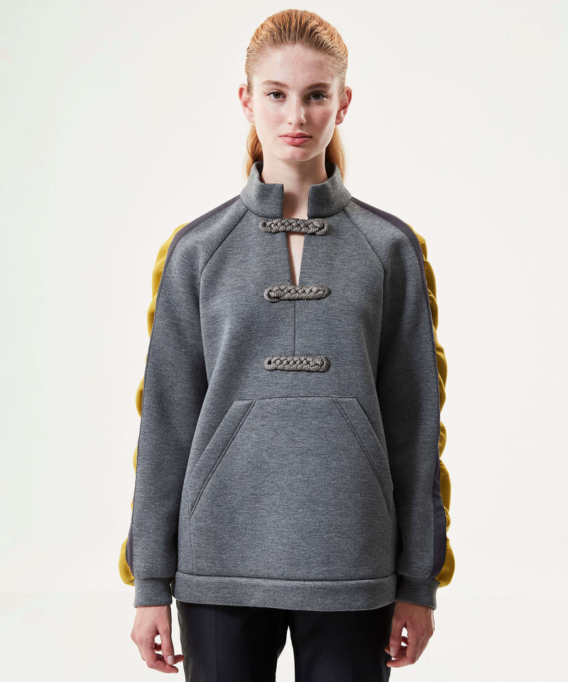 Machka Colorblock Raglan Sleeve Sweatshirt Anthracite