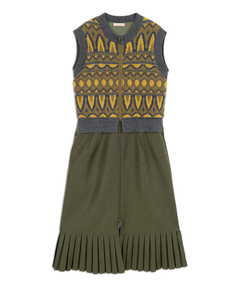 Machka Two Piece Look Dress Khaki