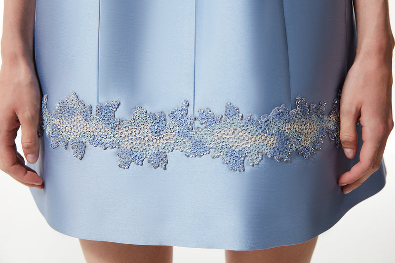 Machka Stone-Embroidered Mini Dress Light Blue