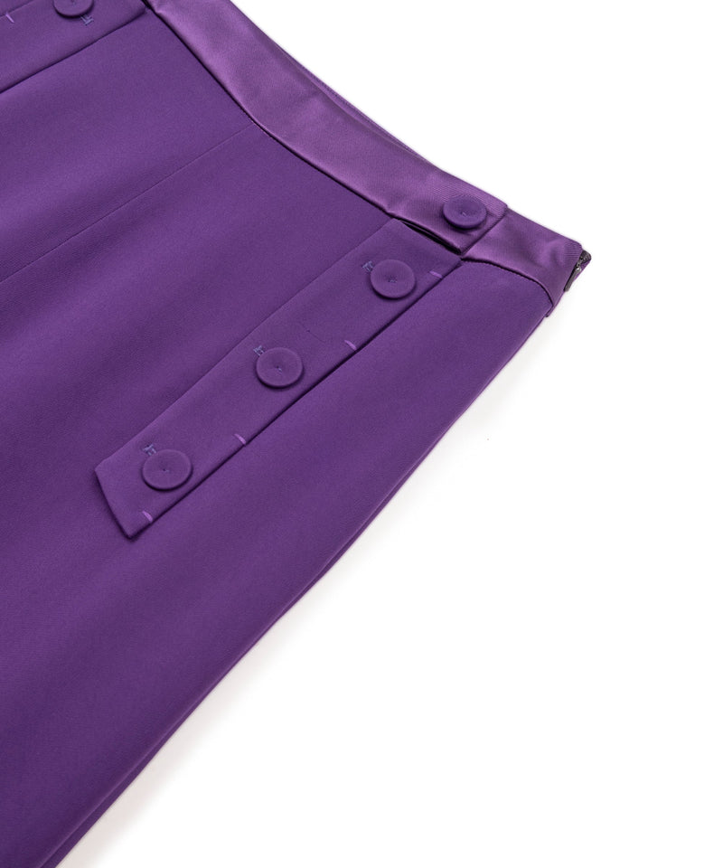 Machka Wide Cut Trousers With Button Accessories Dark Purple