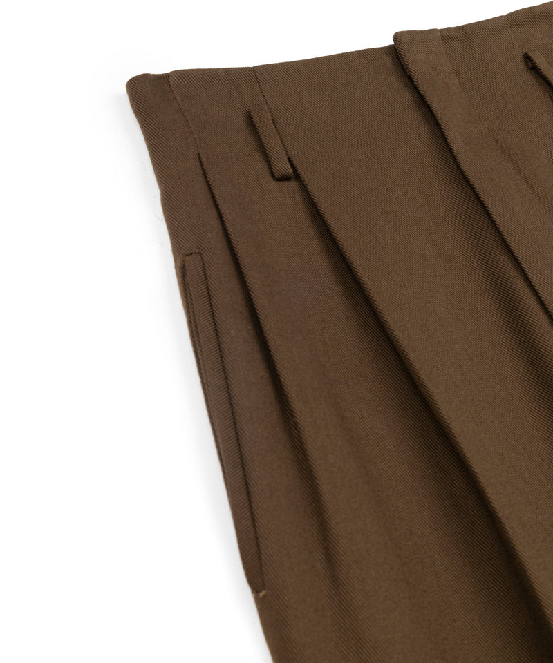 Machka Cigarette Fit Gabardine Trousers Brown