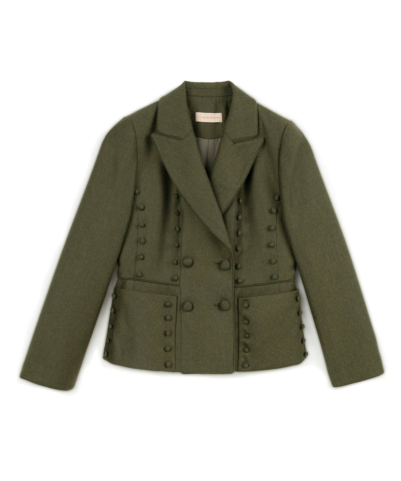 Machka Blazer With Button Accessory Khaki